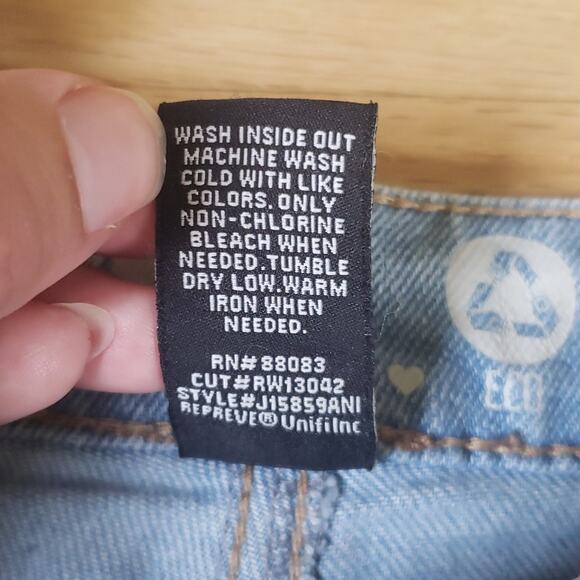 NEW Rewash Womens Vintage Revival Skater Shorts  Blokecore High Rise Distressed - Picture 7 of 7